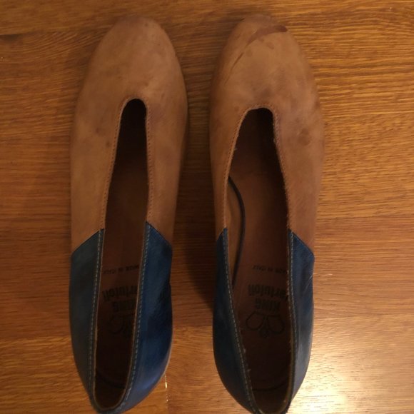 King Tartufoli Blue/Brown Leather 2-Inch Heels - Great Condition with 1 … - Picture 4 of 7